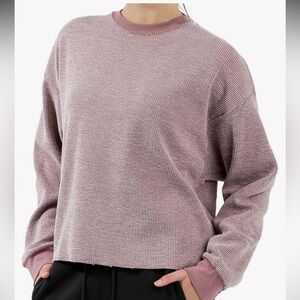 Nike Cropped Yoga Casual Round Neck Pullover Long Sleeves Smokey Grey Purple